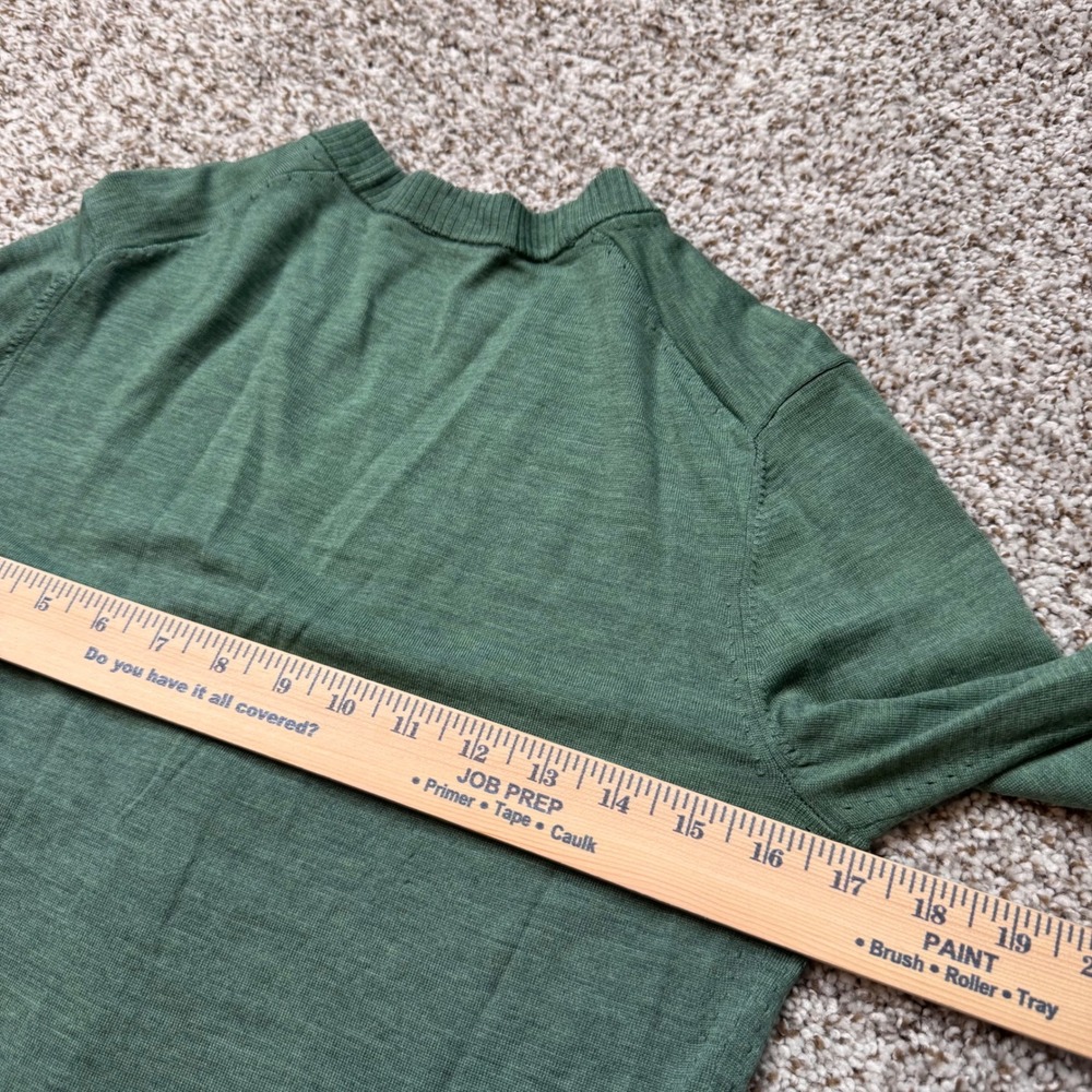Brooks Brothers Super Fine Merino Wool Medium V Neck Button Front Cardigan Green - Picture 4 of 7